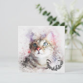 新しいペットの猫のカード - おめでとう カード (スタンド正面)