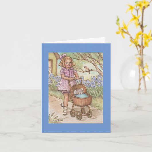 新しいペットの猫の子猫 おめでとう カード (黄色い花)