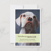 新しいペットの雄の緑のバナー写真発表 招待状 (正面)