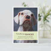 新しいペットの雄の緑のバナー写真発表 招待状 (スタンド正面)