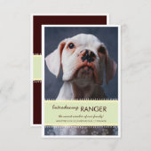 新しいペットの雄の緑のバナー写真発表 招待状 (正面/裏面)