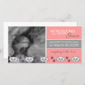 新しいペットの養子縁組のお知らせ 案内状 (正面/裏面)