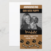 新しいペットの養子縁組のお知らせ 案内状 (正面/裏面)