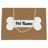 新しいペットカスタムの飼い主のための大きな犬の骨抱き枕 ラージペーパーバッグ (正面)