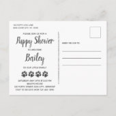 新しいペットフォトハローパピードッグシャワー招待状 案内ポストカード (裏面)