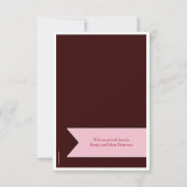 新しいペットブラウンのピンクの旗の写真の発表 案内状 (裏面)