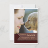 新しいペットブラウンの旗の写真の発表 案内状 (正面)