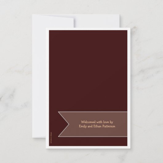 新しいペットブラウンの旗の写真の発表 案内状 (裏面)