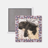 新しいペットブラウングレークリスマスの正方形フレーム マグネット (正面/裏面)