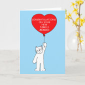 新しいペット猫のお祝い カード (黄色い花)