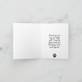 新しいペット / 白いタビー猫の写真 サンキューカード (内部)