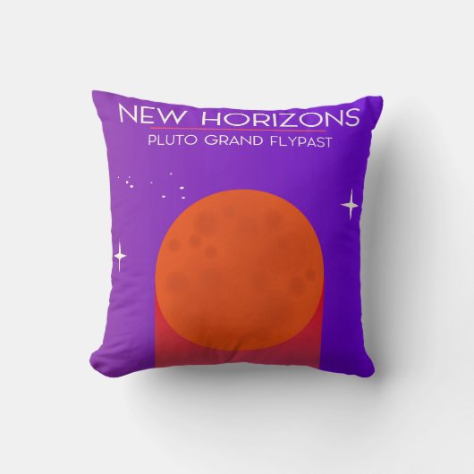 新しいホライゾンPluto Grand Flypcast宇宙アート。 クッション (正面)