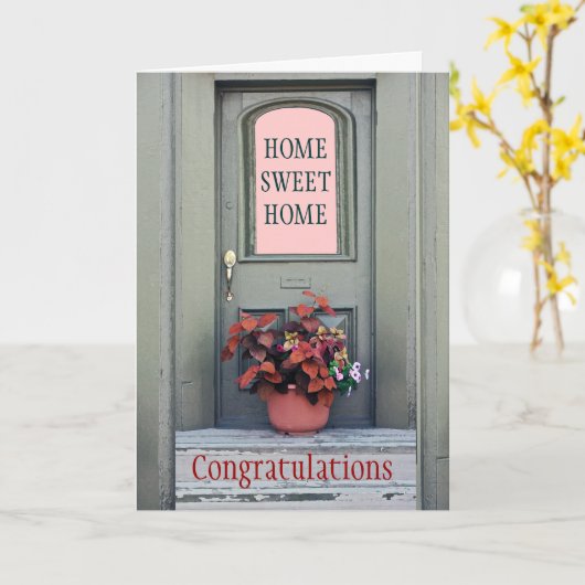 新しいホームおめでとうグリーティングカード カード (黄色い花)