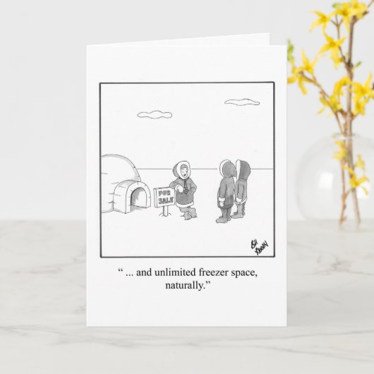 新しいホームおめでとうユーモアあいさつカード カード (黄色い花)