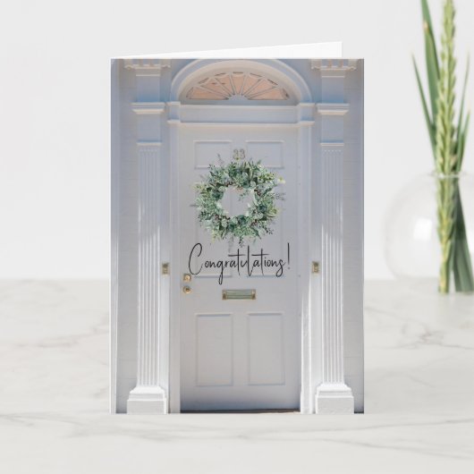 新しいホームおめでとう折りグリーティングカード カード (正面)