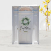 新しいホームおめでとう折りグリーティングカード カード (黄色い花)