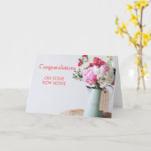 新しいホームおめでとう カード (黄色い花)