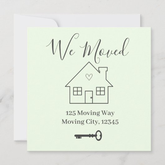 新しいホームおよび鍵の移行に関する発表 案内状 (正面)