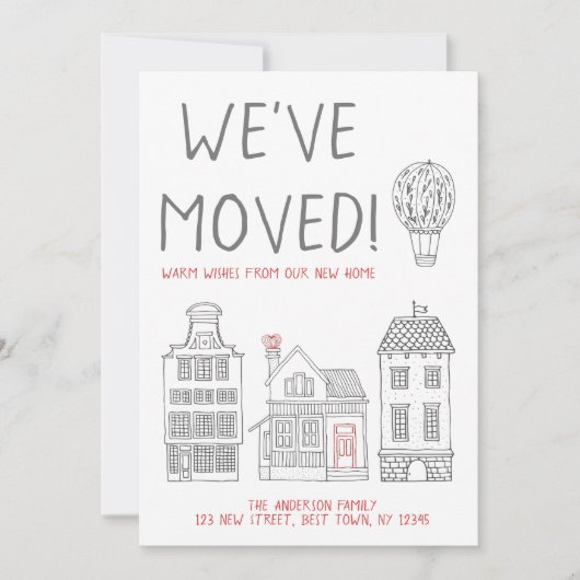新しいホームからの温かい願い引っ越しました 案内状 (正面)