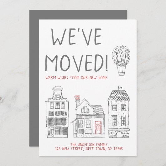 新しいホームからの温かい願い引っ越しました 案内状 (正面/裏面)