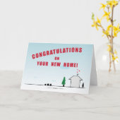 新しいホームでのカスタマイズ可能なお祝い カード (黄色い花)