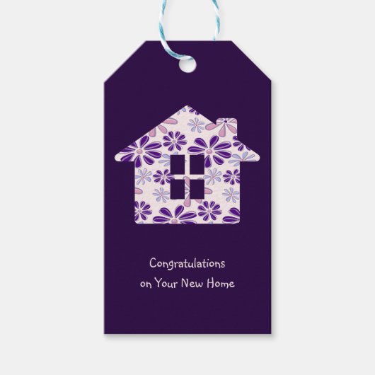 新しいホームでのミニマルおめでとう ギフトタグ (正面)