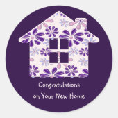 新しいホームでのミニマルおめでとう ラウンドシール (正面)