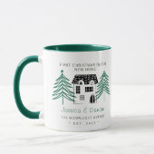 新しいホームでのミニマル初めてのクリスマス2トーン マグカップ (左)