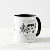 新しいホームでのミニマル初めてのクリスマス2トーン マグカップ (正面右)
