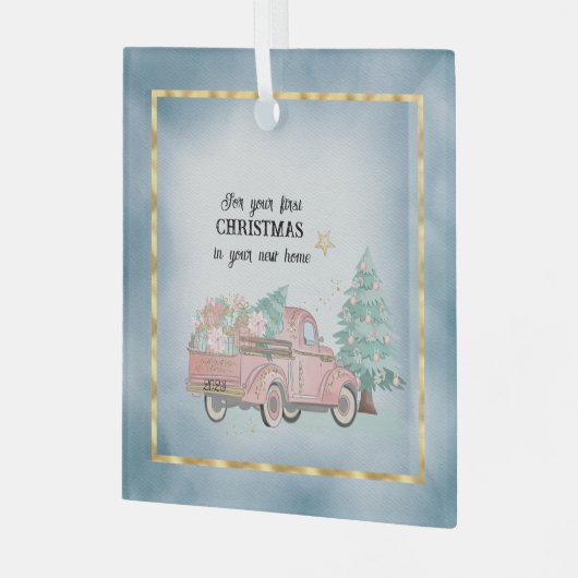 新しいホームでの初めてのクリスマスのために ガラスオーナメント (正面左)