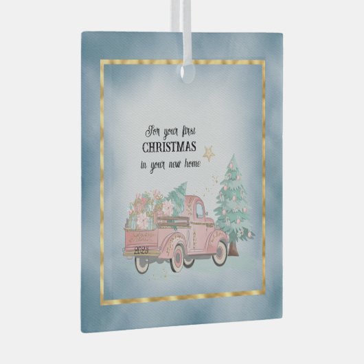 新しいホームでの初めてのクリスマスのために ガラスオーナメント (正面右)