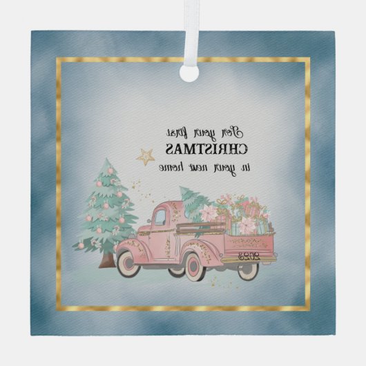 新しいホームでの初めてのクリスマスのために ガラスオーナメント (裏面)