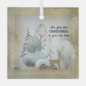 新しいホームでの初めてのクリスマスのために ガラスオーナメント (正面)