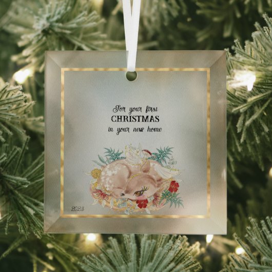 新しいホームでの初めてのクリスマスのために ガラスオーナメント (インサイチュ)