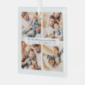 新しいホームでの初めてのクリスマスモダン4枚の写真 ガラスオーナメント (正面左)