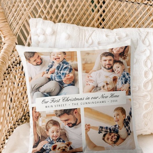 新しいホームでの初めてのクリスマスモダン4枚の写真 クッション
