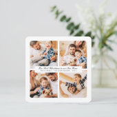 新しいホームでの初めてのクリスマスモダン4枚の写真 シーズンカード (スタンド正面)