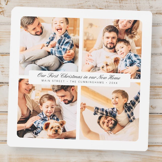 新しいホームでの初めてのクリスマスモダン4枚の写真 メタルプリント (クリエイターアップロード済み)