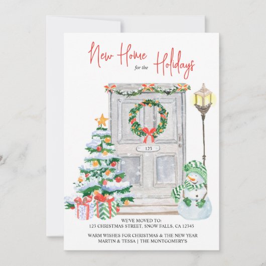 新しいホームで休日のドア番号移動 案内状 (正面)