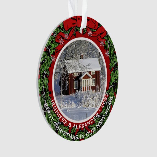 新しいホームで独自の初めてのクリスマスを作成 オーナメント (正面)