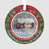 新しいホームで独自の初めてのクリスマスを作成 オーナメント (裏面)