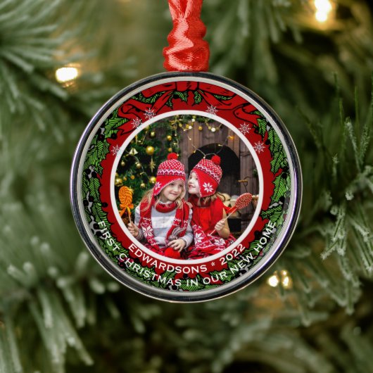 新しいホームで独自の初めてのクリスマスを作成 メタルオーナメント (ツリー)