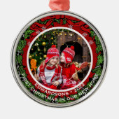 新しいホームで独自の初めてのクリスマスを作成 メタルオーナメント (正面)