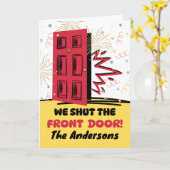 新しいホームとアドレスが玄関を閉じる カード (黄色い花)