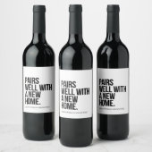 新しいホームとペア,引っ越し祝いパーティーギフト ワインラベル (ボトル)
