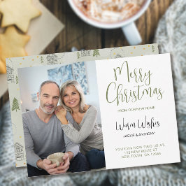 新しいホームと松の木ドードル垂直方向の写真 シーズンカード