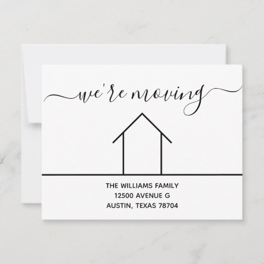 新しいホームにシックなアドレス変更を移行 カード (正面)