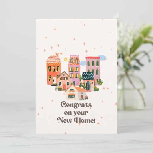 新しいホームのおめでとう、新しいホーム、新しいホームカード 案内状 (スタンド正面)