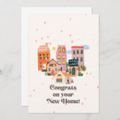 新しいホームのおめでとう、新しいホーム、新しいホームカード 案内状 (正面/裏面)