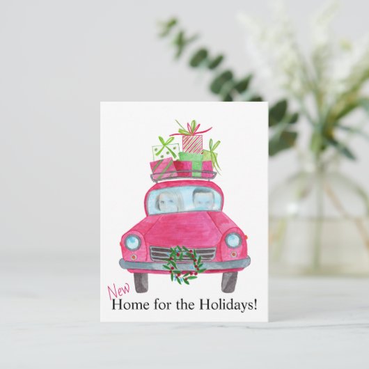 新しいホームのカスタマイズ可能なフォトカード ポストカード (スタンド正面)